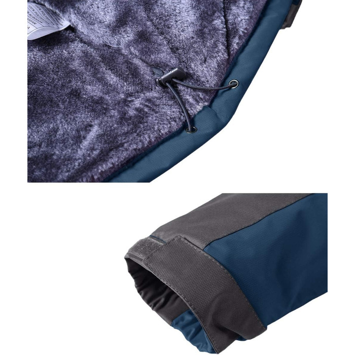 Зимова куртка KEFITEVD для чоловіків: водонепроникна, тепла, з підкладкою, для катання на лижах, спортивна, вітронепроникна, дихаюча, функціональна куртка з відстібаною капюшоном, XL, блакитна