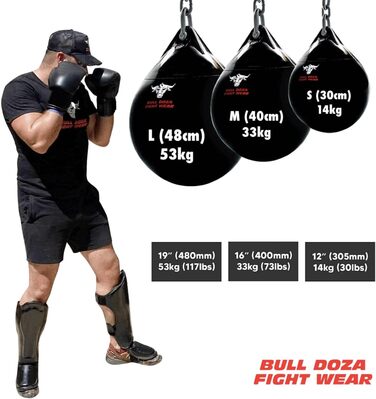 Водонепроникний боксерський мішок Bull Doza Fight Wear, міцний, три розміри, L (48 см), 53 кг