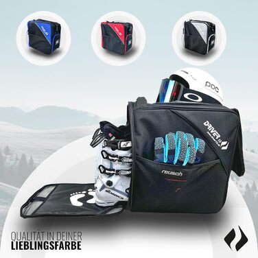 Чохол для лиж Driver13 з відділенням для шолома та регульованим плечовим ременем, 41 x 27 x 43 см, чорний