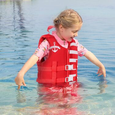 Дитяча куртка для плавання PROTAURI з неопрену, 2-9 років, 50N (червона)