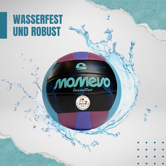 М'яч для волейболу Momevo Beachvolleyball, розмір 5, сертифікований DVV, м'яка поверхня, для пляжного волейболу, спорту на піску, ідеальний подарунок (фіолетовий)
