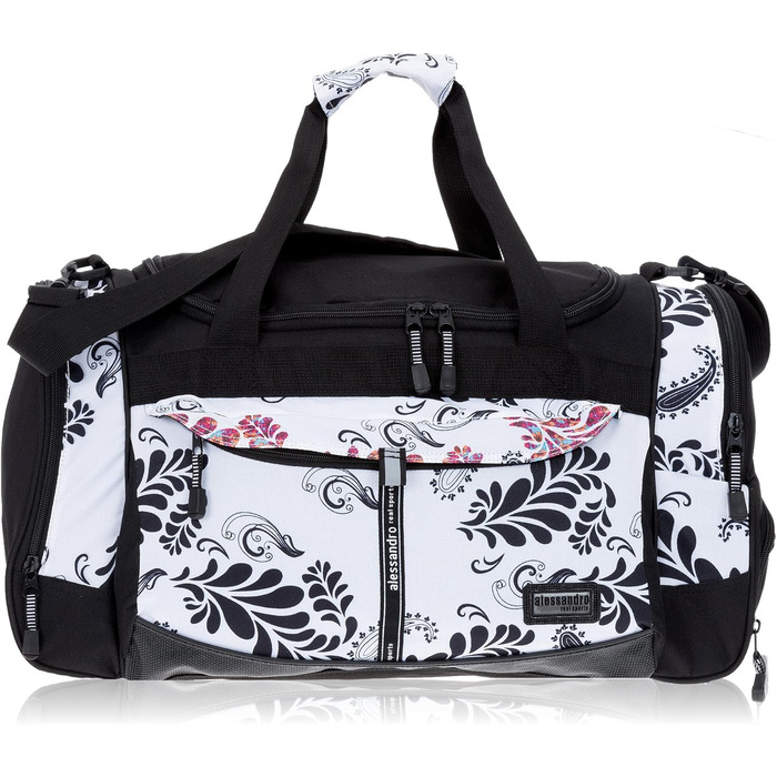 Спортивна сумка ALESSANDRO/ELEPHANT Mate 55 см 45 л, білий пейслі, для фітнесу та подорожей