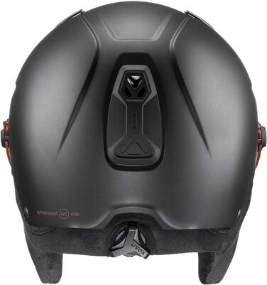 Лижний шолом uvex hlmt 600 visor з візором для жінок і чоловіків, регульований розмір 55-57 см, чорний матовий