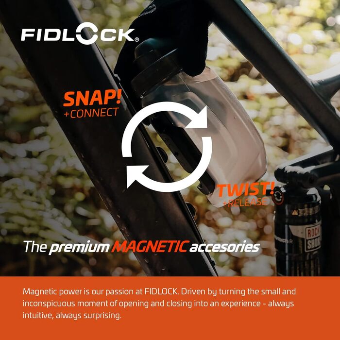 Магнітний флягодержатель Fidlock Bike Base 450 мл для велосипеда, чорний – магнітний тримач для фляги, велосипедний флягодержатель для шосейних та гірських велосипедів