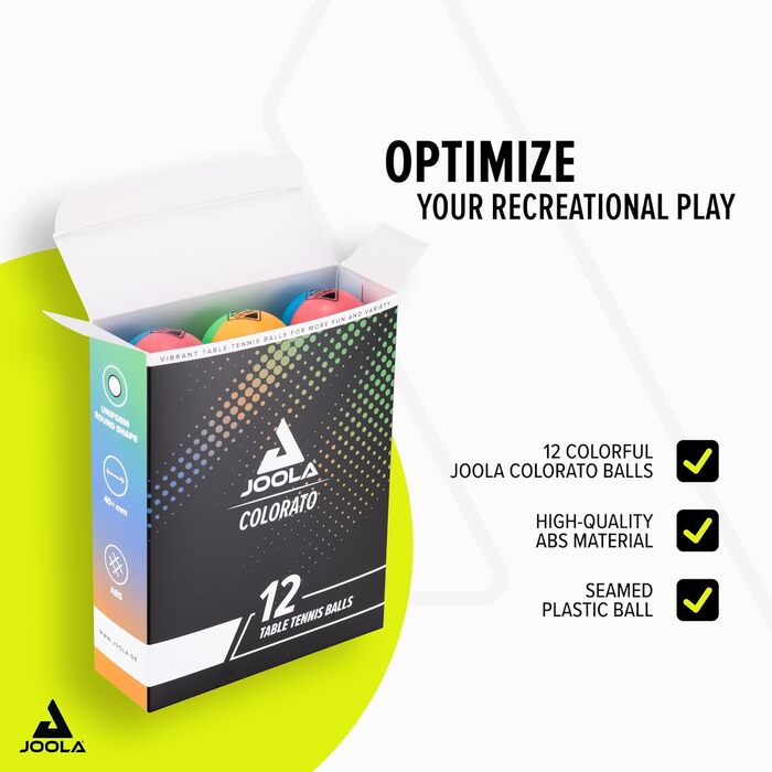 Набір кульок для настільного тенісу Joola Colorato (12 шт.)