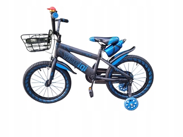 Дитячий велосипед 16 дюймів для хлопчика з кошиком, синій