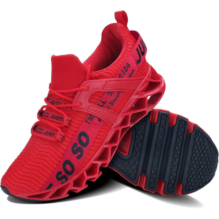 Чоловічі кросівки для бігу JSLEAP - спортивні, дихаючі, легкі, розмір 45 EU, червоні