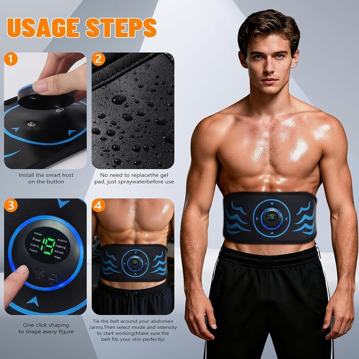 EMS тренажер для пресу, електричний, 12 режимів, 20 інтенсивностей, для розвитку м'язів пресу, Zero Hard Homeful