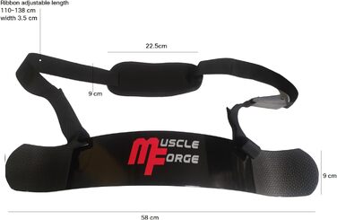 MuscleForge Арм Бластер для біцепса, ізолятор м'язів рук, тренажер для бодібілдингу та силових тренувань, чорний
