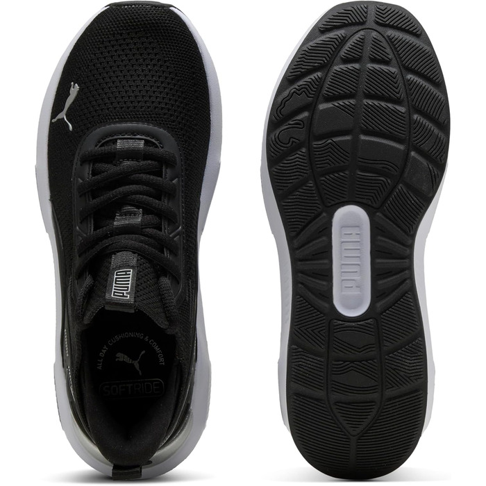 Кросівки Puma Softride Enzo 5 Hype для бігу та вулиці, 44 EU, чорний, білий, срібний