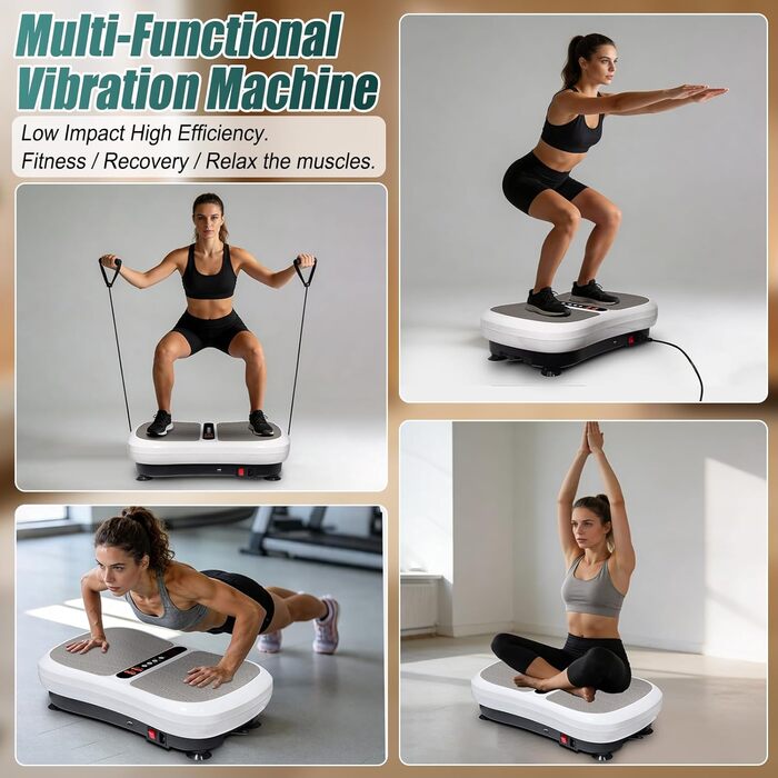 Віброплатформа Triclicks Ultra Slim для схуднення з Bluetooth, USB-плеєром, 2 стрічками, пультом та 180 рівнями