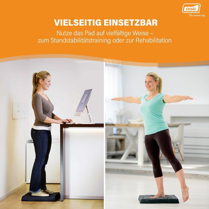 Балансувальна подушка Sissel Balancefit, TPE, антиковзка, для тренування рівноваги та координації, для дому і вулиці, до 120 кг, чорна