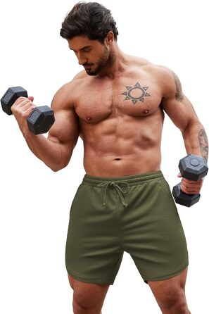 Чоловічі спортивні шорти Coofandy (2 шт.): бордовий/чорний та хакі/чорний (S)