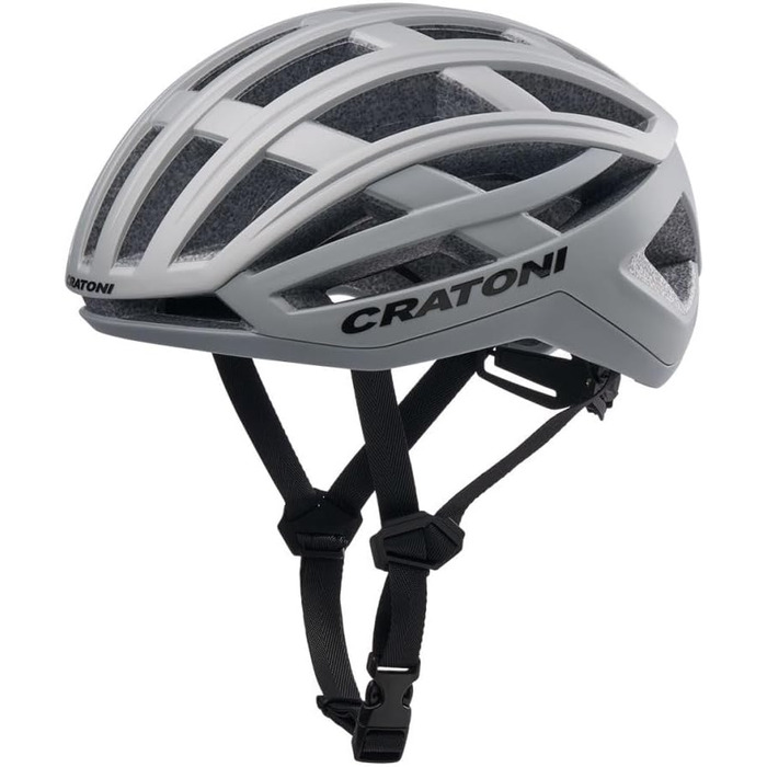 Велосипедний шолом Cratoni C-AirLite, сріблясто-сірий матовий, 56-58 см, з ремінцем RennMaxe, для підлітків і дорослих, MTB, BMX, міський, крос