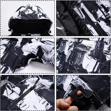 RIUIYEE Комплект чоловічий: куртка та штани для катання на лижах та сноуборді, тепла, з підігрівом, для зимових видів спорту, XXL