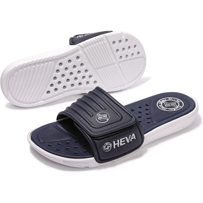 HEVA Шльпанці чоловічі літні сандалі (43 EU, Navy White 01)