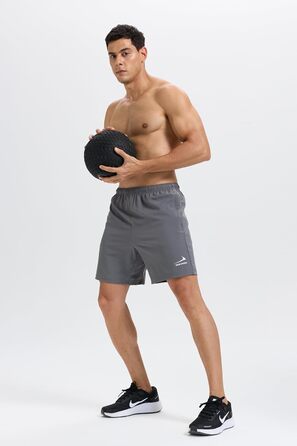 Шорти спортивні чоловічі з кишенею на блискавці – легкі, дихаючі, ідеальні для бігу, фітнесу та активного відпочинку сірого кольору, розмір L
