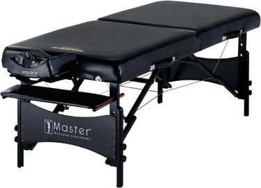 Складаний масажний стіл Master Massage Galaxy 76 см, чорний – мобільна косметологічна кушетка для масажу та косметології