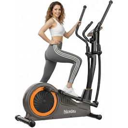 Еліптичний тренажер Niceday для дому, тихий, з магнітним опором, 16 рівнів, крок 39 см, до 150 кг, збірка 90%, Німеччина