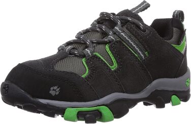 Черевики для трекінгу Jack Wolfskin MTN Attack Low Texapore для хлопчиків, 33 EU, чорний/зелений