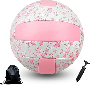 Волейбольний м'яч Aipwerer: для пляжу, залу та тренувань (рожево-білий, розмір 5)