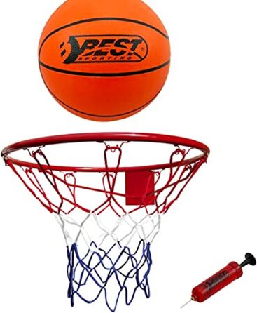 Баскетбольний щит Best Sporting для вулиці, настінний набір з м'ячем і насосом, металеве кільце Ø 45 см, сітка, для дітей