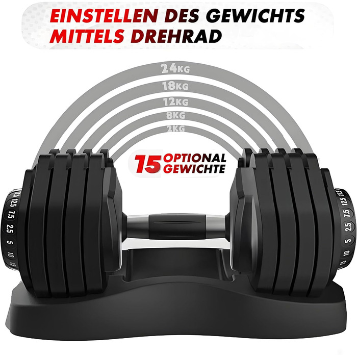 Регульовані гантелі 15 в 1: набір для силових та домашніх тренувань (24-40 кг)