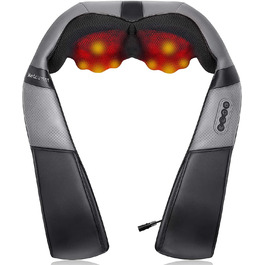 Масажер для шиї Medcursor з підігрівом, 3D шиацу, для спини, плечей, ніг та зняття м'язового болю, домашній, офісний, автомобільний, чорний