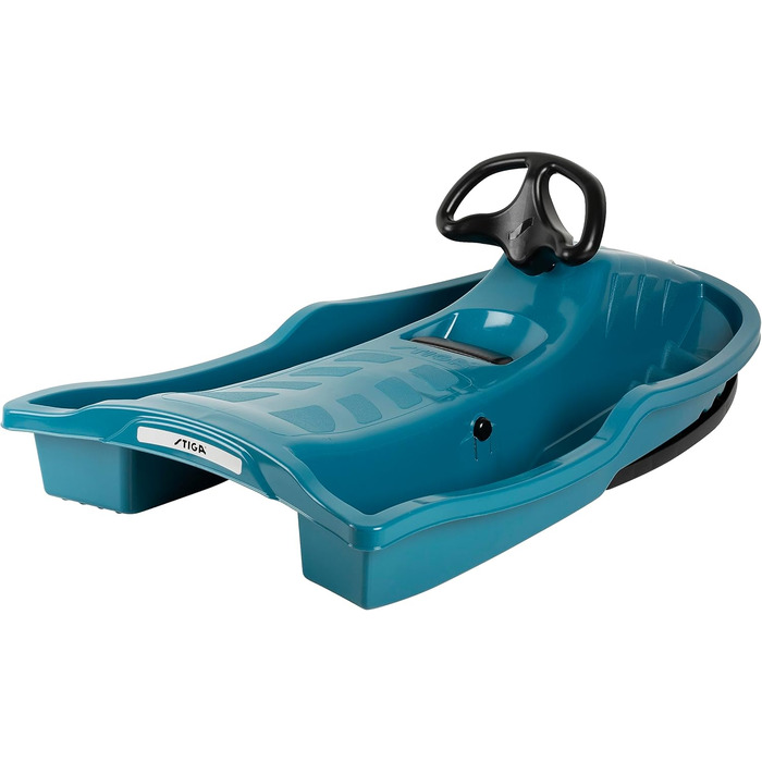 Дитячі санки STIGA Snowpower з кермом, від 5 років, чорно-блакитні