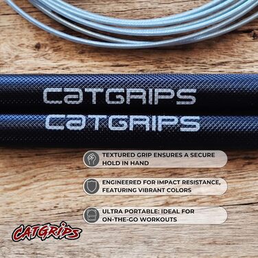 Скакалка CATGRIPS для кросфіту, боксу, сталева, професійна, швидкісна зі сталевим тросом і підшипниками