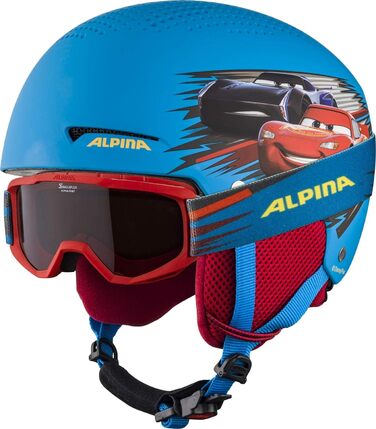 Дитячий набір Alpina Disney: лижний шолом і маска Cars, 51-55 см, безпечний та якісний