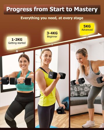 Набір гантелей Fragraim 5 кг x 2 (регульовані) для дому, фітнесу та силових тренувань, чорний