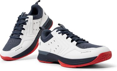 Тенісні кросівки FitVille для чоловіків, широкі, спортивні, дихаючі, для бадмінтону, фітнесу, зручні, снікерси, розмір 40-49, темно-синій, білий, X-широкі