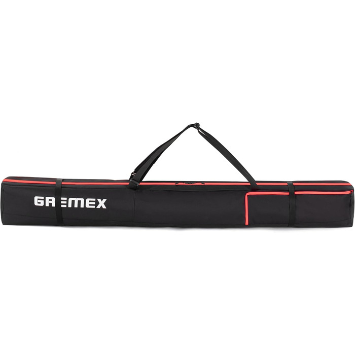 Сумка для лиж GREMEX Skitasche: водонепроникна, міцна, ергономічна, для 1 пари лиж, аксесуари для гірськолижного спорту, блакитно-жовта (чорно-рожева), 180 см