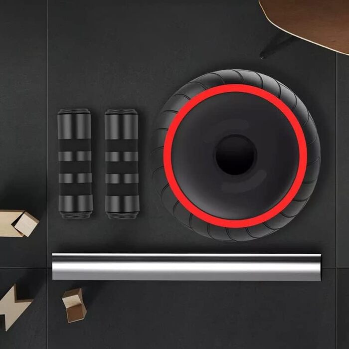 Ролер для пресу Retoo, тренажер для живота, чорний. Силове тренування вдома та в спортзалі