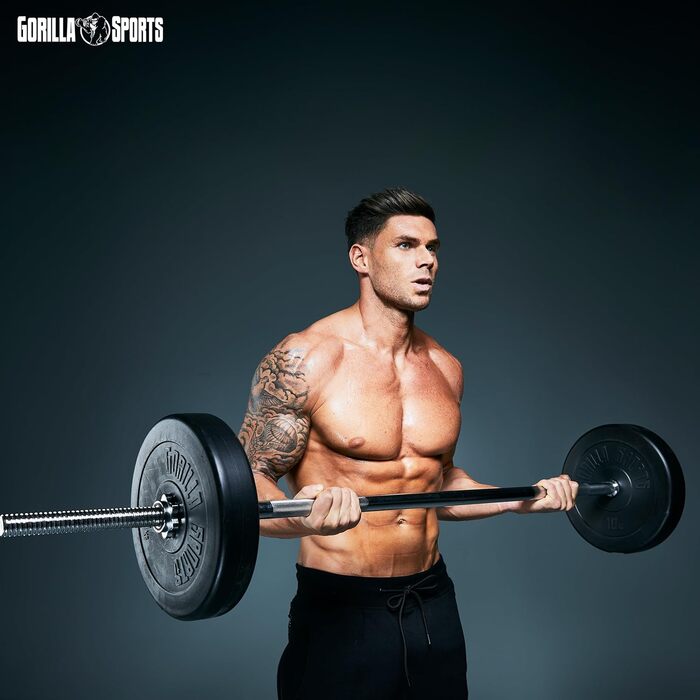 Штанга GORILLA SPORTS хромована 30 мм, 150/180/200 см, з двома замками, навантаження до 200 кг