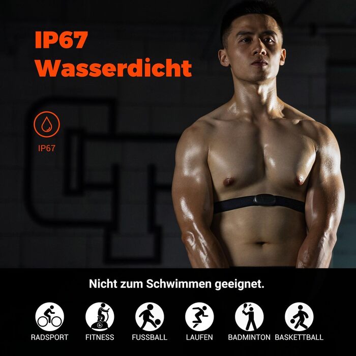 COOSPO H6M пульсометр: нагрудний ремінь з Bluetooth та ANT+ для Wahoo, Elite, adidas Run та інших