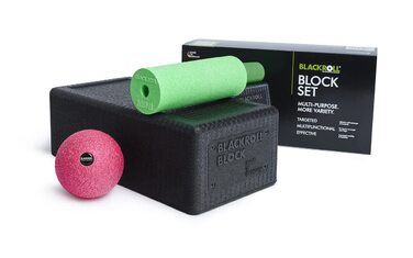 Йога-блок BLACKROLL® BLOCK з фасціальним м'ячем і роликом, оригінал