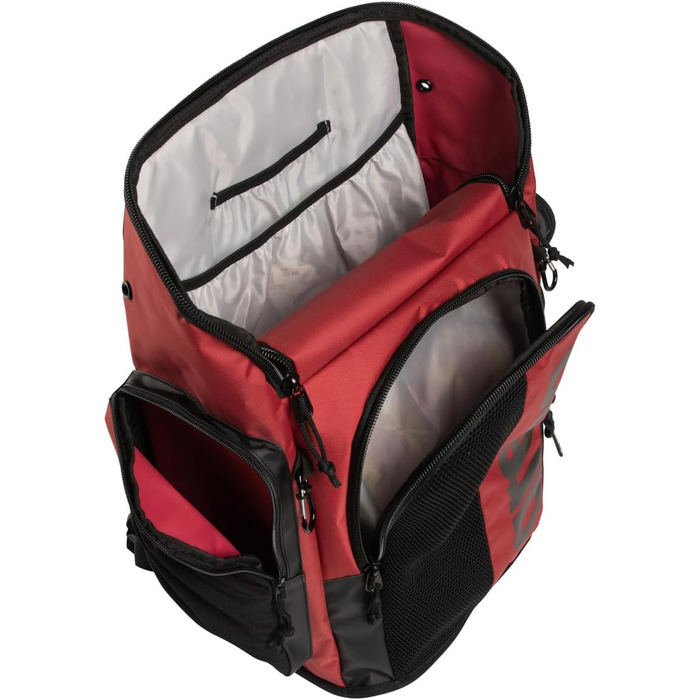 Рюкзак Arena Spiky III 45L для плавання, спорту та відпочинку. Водовідштовхуючий, з відділенням для мокрого одягу. NS Crimson/Black