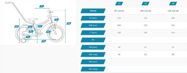 Дитячий велосипед Tabou MINI LITE, 16 дюймів, багатоколірний