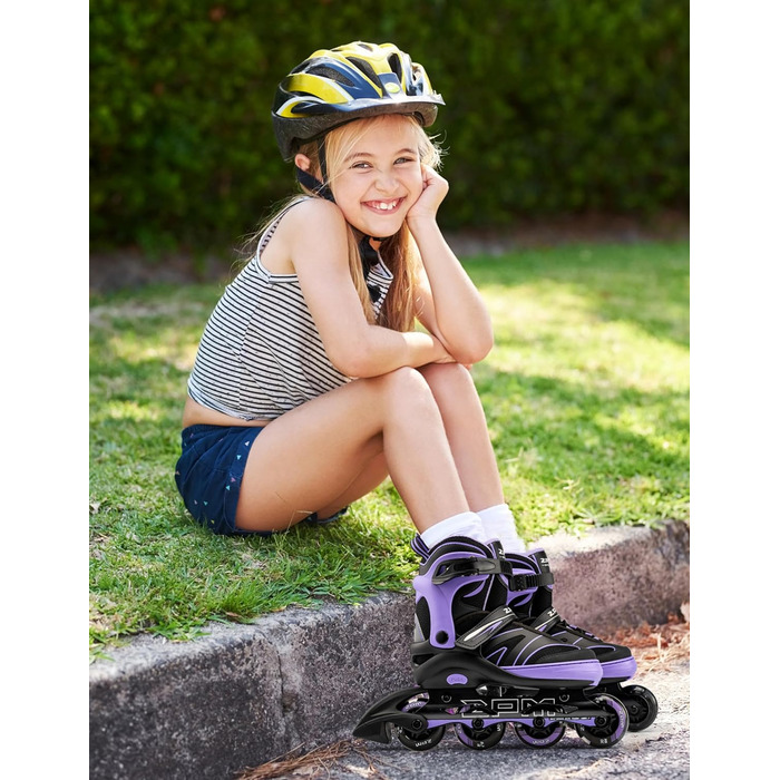 Дитячі ролики 2PM SPORTS з регульованим розміром для дівчаток та хлопчиків, зелені (фіолетові), розмір EU 37.5-41
