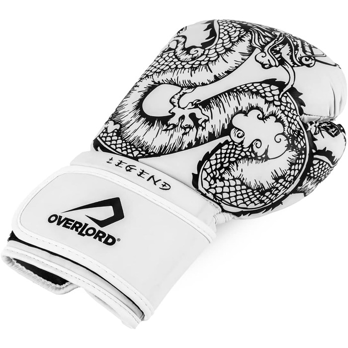 Боксерські рукавички Overlord Legend I для кікбоксингу, спарингу, боксу та MMA. Боксерські рукавички для чоловіків Overlord, різні розміри, білий, 8 oz.