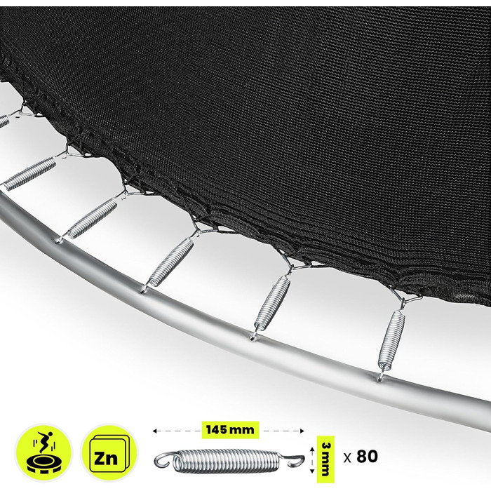 Трамплін гірський Hypermotion Outdoor для дітей 244/305/366/430/487 см - швидковисихаючий, водостійкий, велика пружність, для саду (діаметр 430 см / 14 футів)