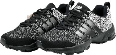 Чоловічі та жіночі кросівки для бігу та спорту. Повсякденне взуття для активного відпочинку, включаючи великі розміри (40 EU, чорний, сірий)