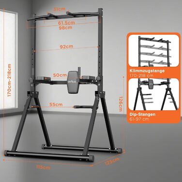 Power Tower DH FitLife: турнік, бруси для віджимань та стійка для штанги | Спортивна станція для дому
