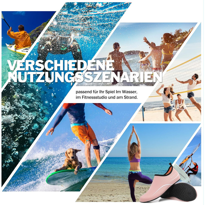 Шкарпетки для плавання та водних видів спорту, дихаючі, швидковисихаючі, унісекс, розмір 34-47, колір рожевий