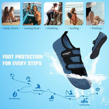 Чоловічі та жіночі аквашузи WateLves для плавання, пляжу та басейну. Швидко сохнуть, дихають, сірі, розмір 40/41 EU