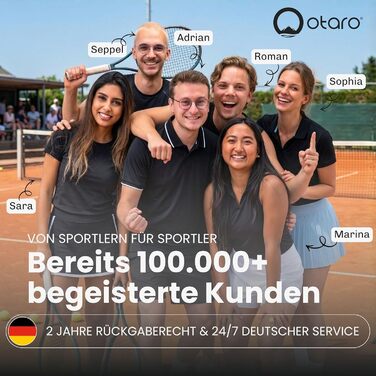 Рюкзак для тенісу Otaro з відділенням для взуття, ноутбука та термо-відділенням для ракеток, 42л, Чоловічий/Жіночий, з кишенями для води та м'ячів, з дощовиком та мішком для брудної білизни - Чорно-Синій