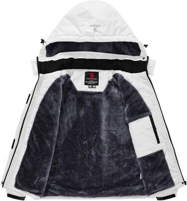 Жіноча гірськолижна куртка Rdruko: тепла зимова куртка з підкладкою, софтшелл, водонепроникна, для сноуборду, дихаюча, знімний капюшон, білий, розмір M