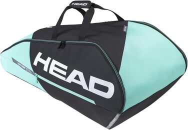 Тенісна сумка HEAD Tour Racquet Bag L 9 ракеток чорна/м'ятна для дорослих, унісекс